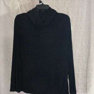 Slinky Rich Black Cowl Neck Sweater Travel Knit
